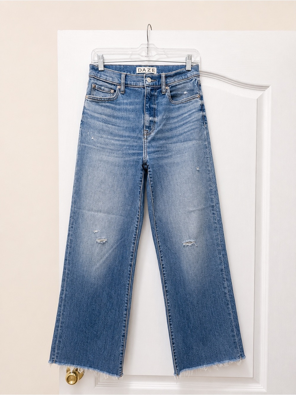 DAZE Daily Driver High Rise Straight Jeans 26 Hug Stretch Denim Vintage Wash - Picture 1 of 6